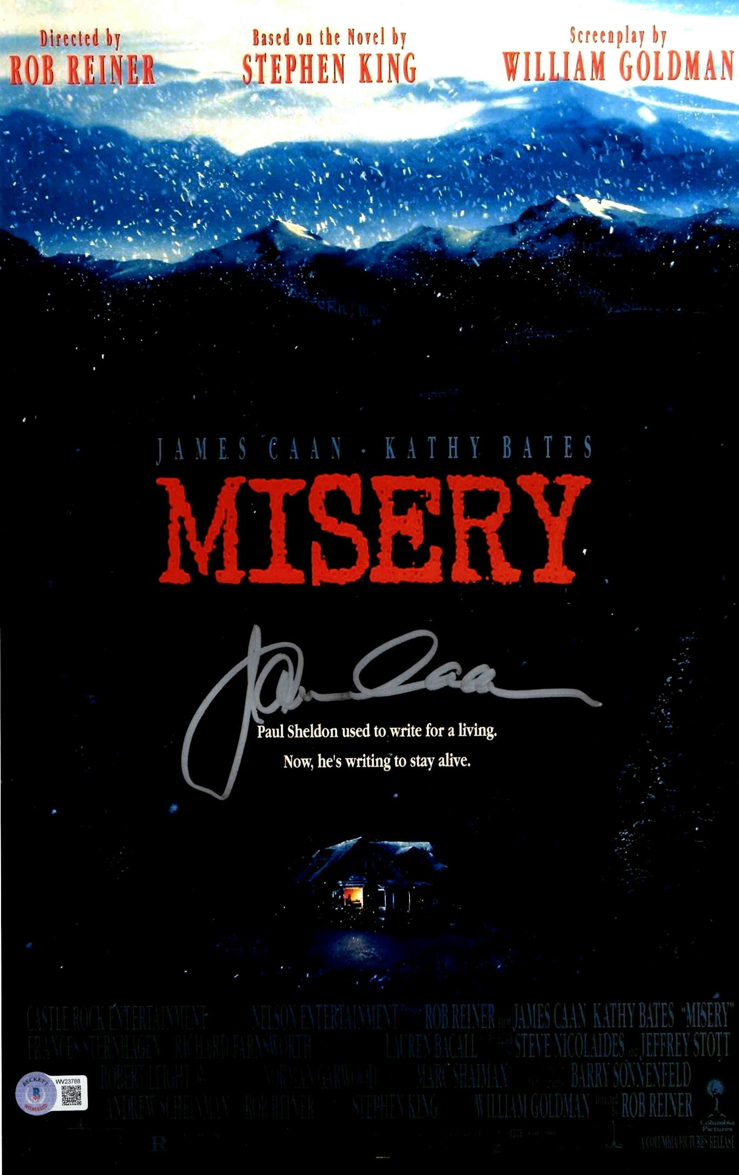 James Caan Signed Autograph 11x17 Misery Photo With Beckett COA