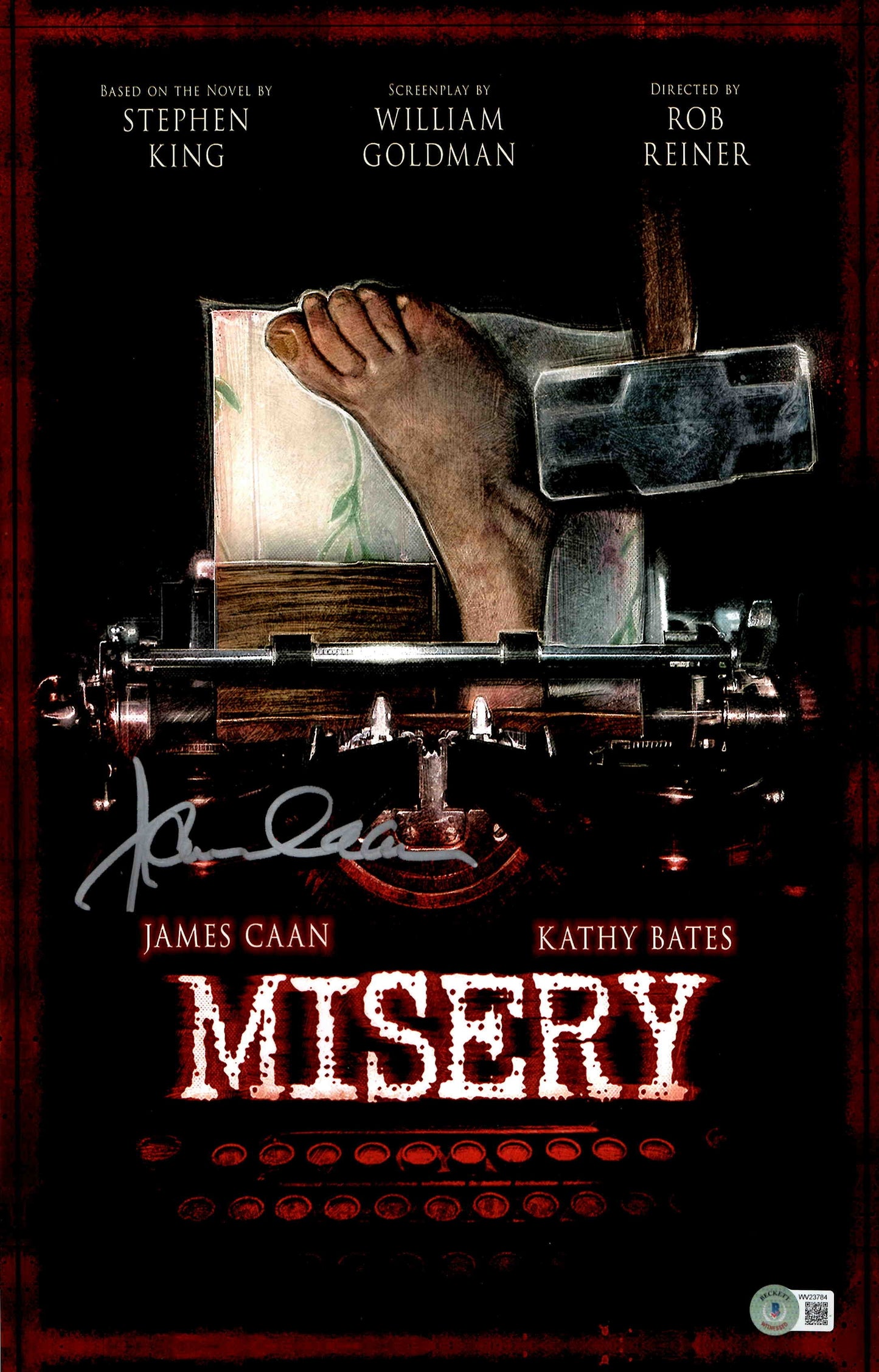 James Caan Signed Autograph 11x17 Misery Photo With Beckett COA