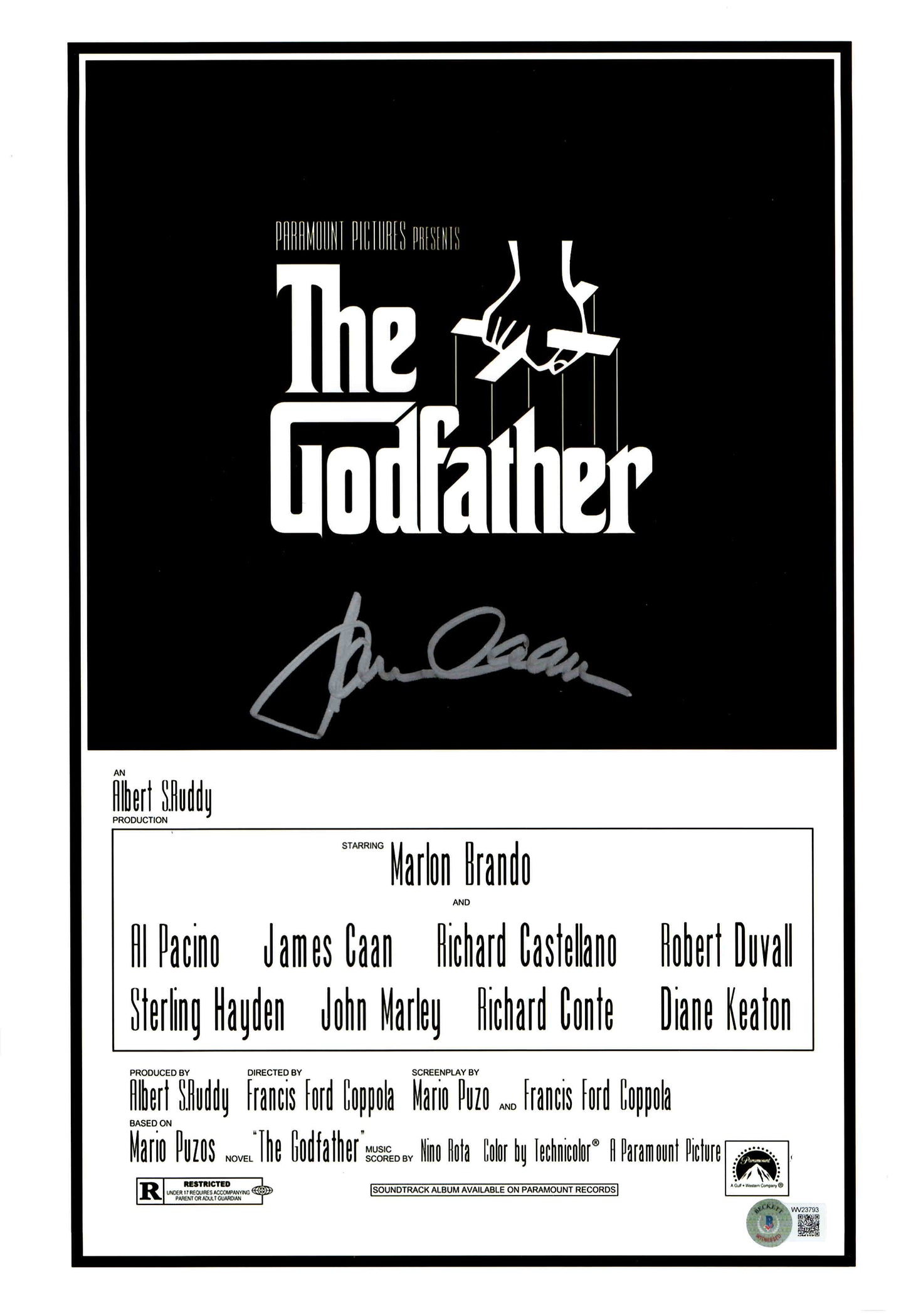 James Caan Signed Autograph 11x17 The God Father Sonny Corleone Photo With Beckett COA