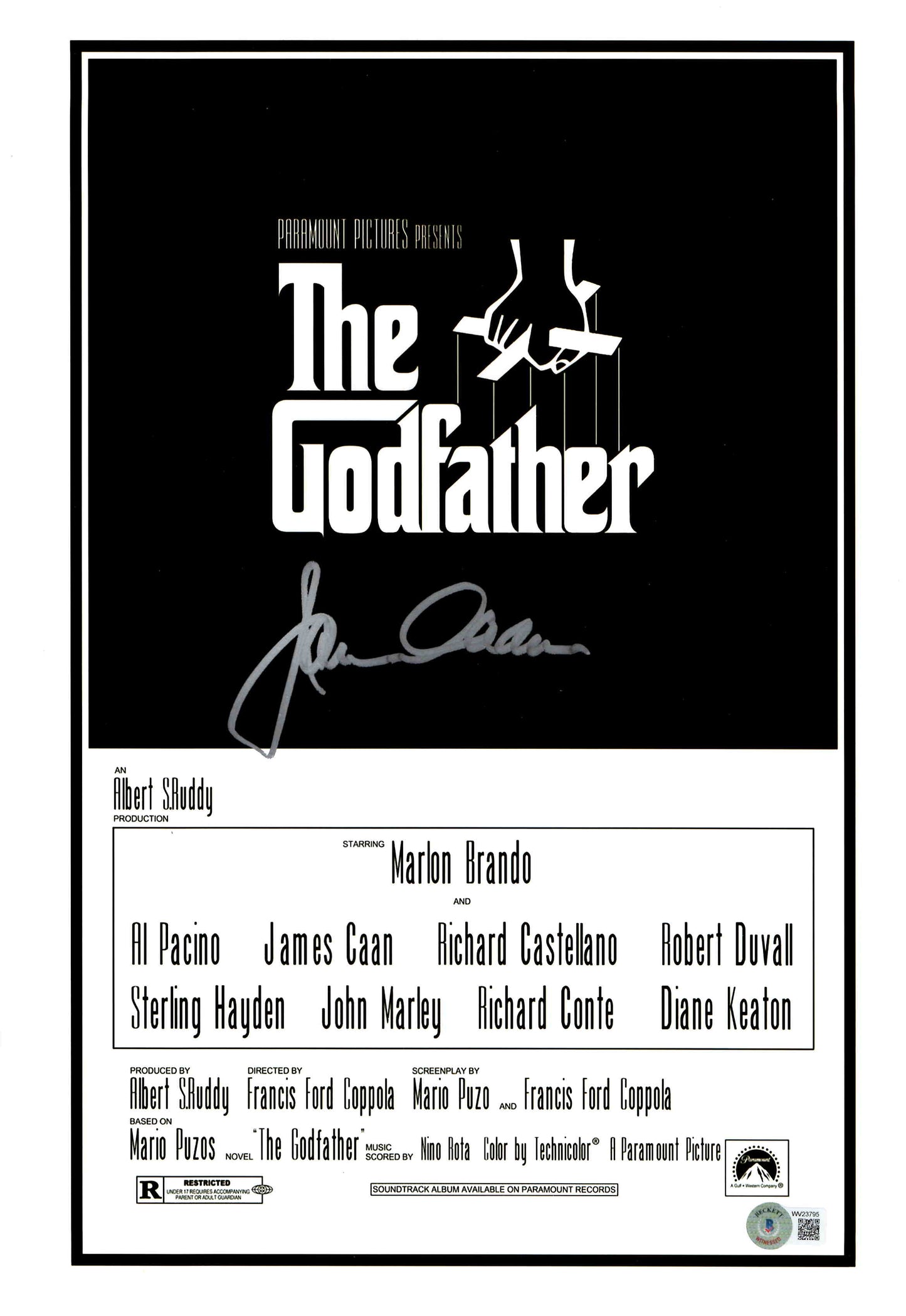 James Caan Signed Autograph 11x17 The God Father Sonny Corleone Photo With Beckett COA