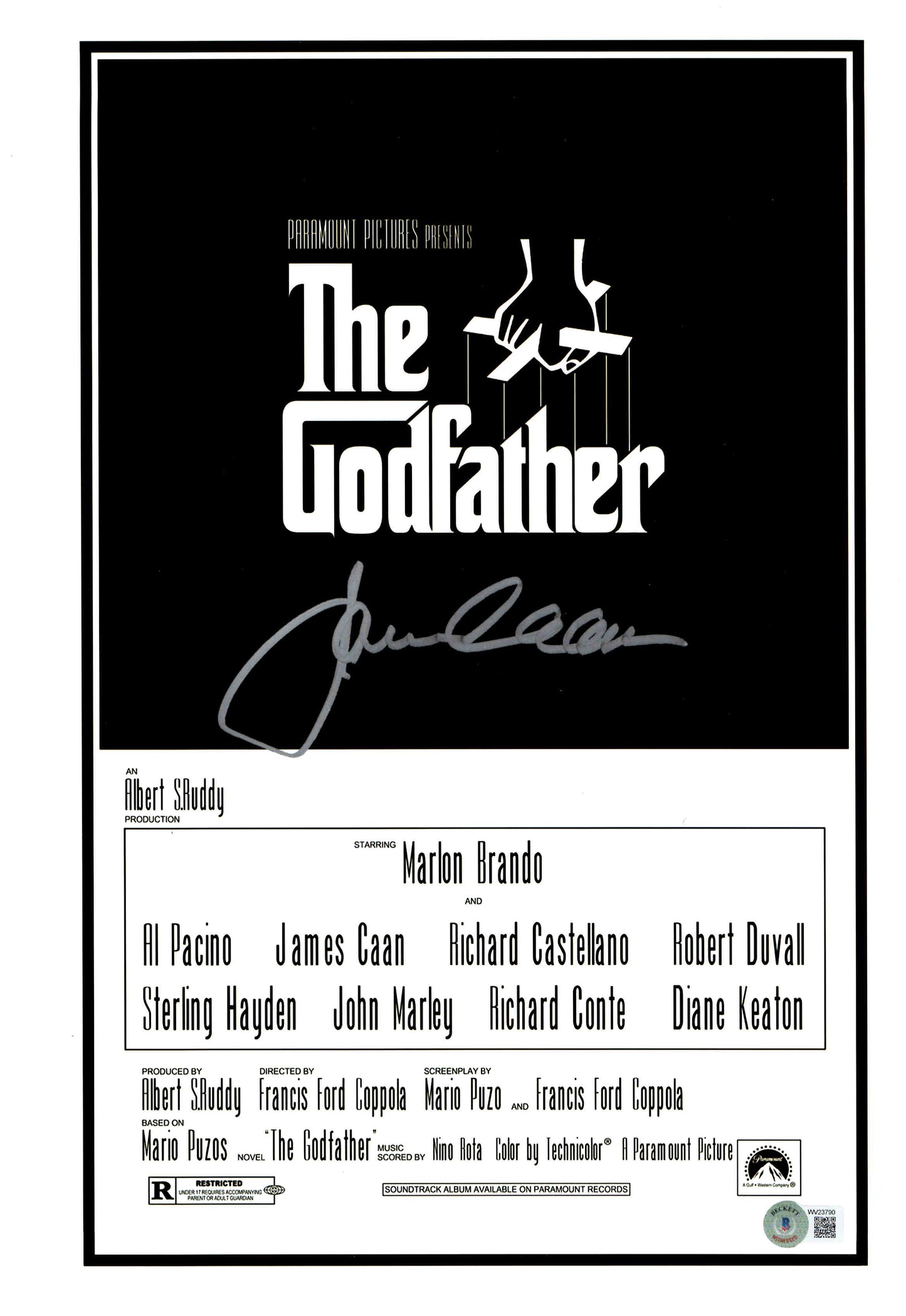 James Caan Signed Autograph 11x17 The God Father Sonny Corleone Photo With Beckett COA