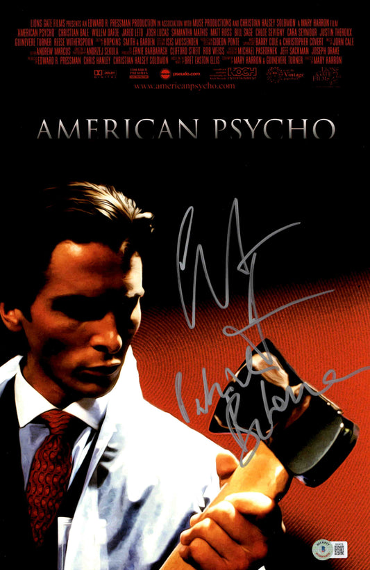 Christian Bale Signed 11x17 Photo American Psycho with Beckett COA