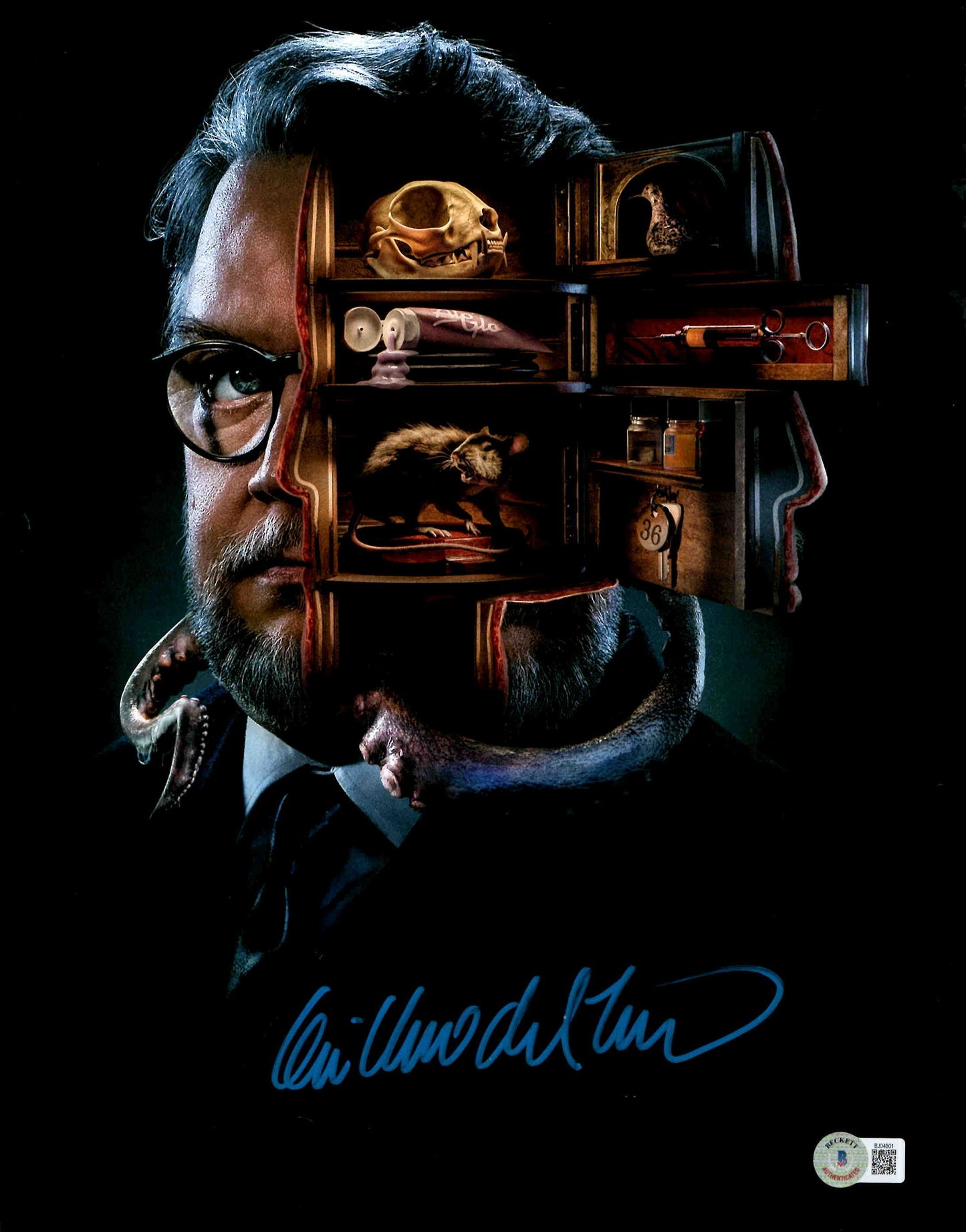 Guillermo Del Toro Signed Autographed 11x14 Cabinet of Curiosities Photo With Beckett COA