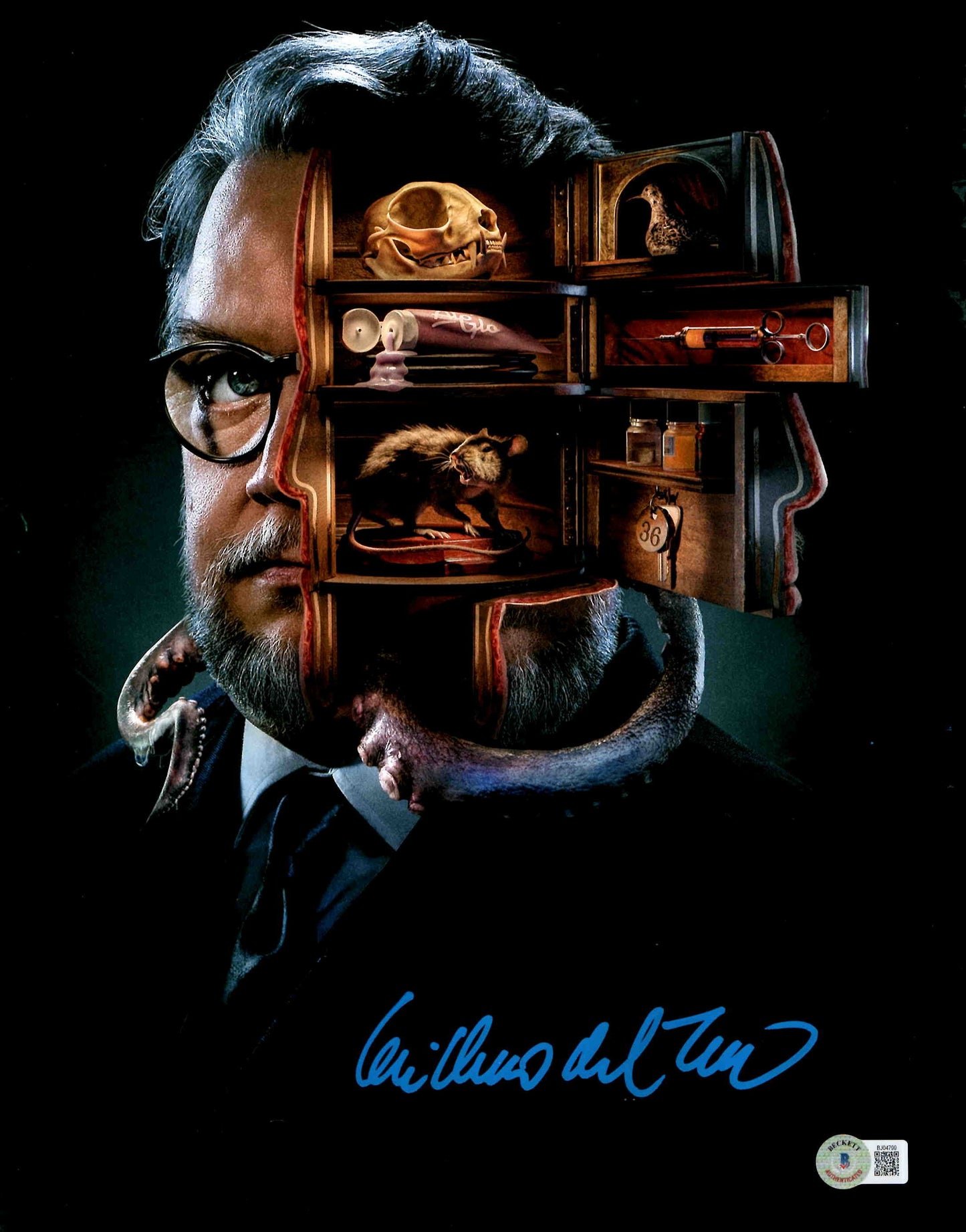 Guillermo Del Toro Signed Autographed 11x14 Cabinet of Curiosities Photo With Beckett COA