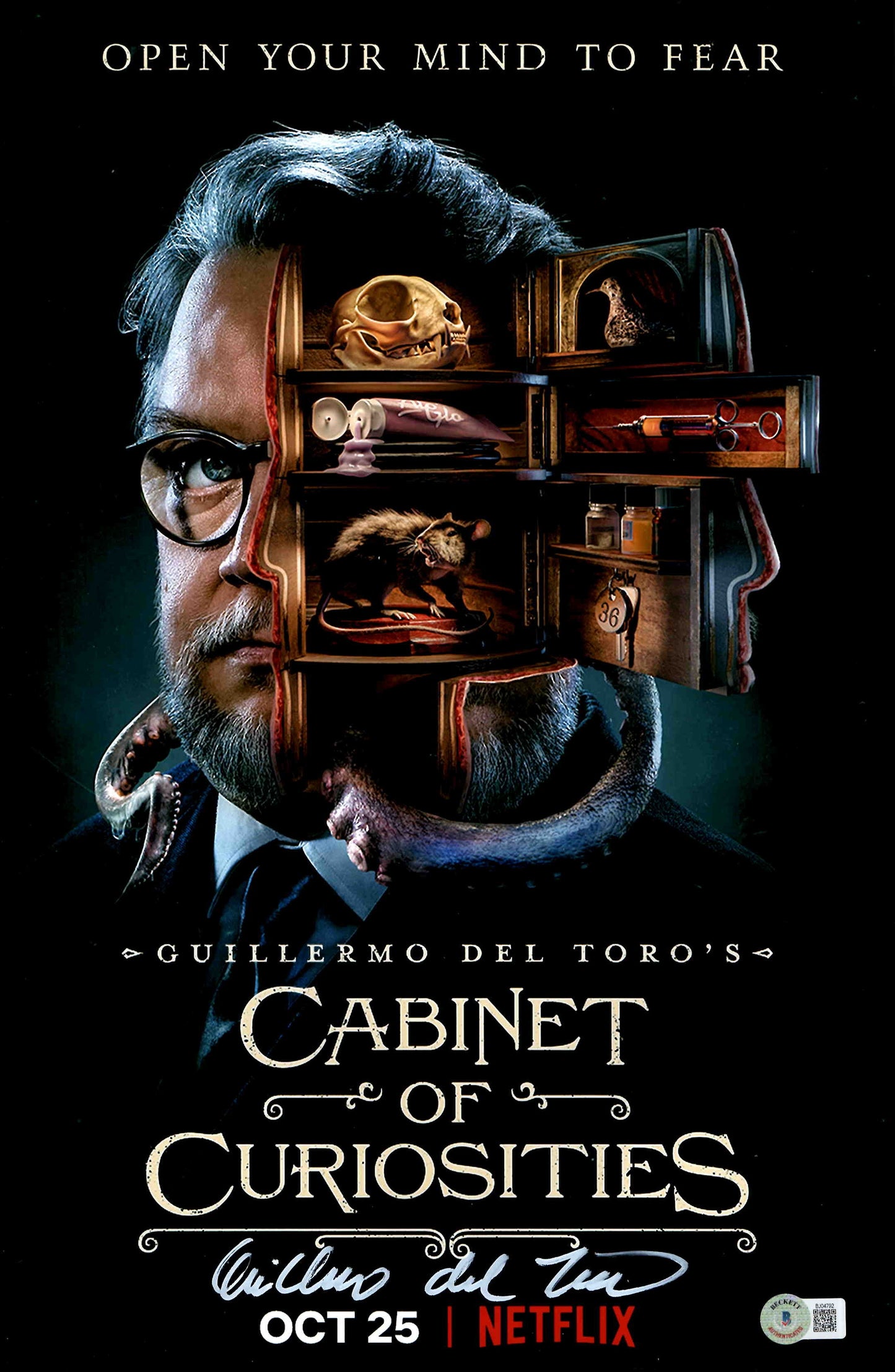 Guillermo Del Toro Signed Autographed 11x17 Cabinet of Curiosities Photo With Beckett COA