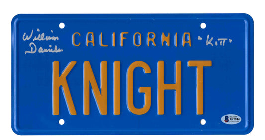 William Daniels Signed Autographed Knight Rider KITT Car License Plate With Beckett COA