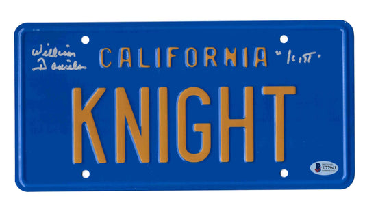 William Daniels Signed Autographed Knight Rider KITT Car License Plate With Beckett COA