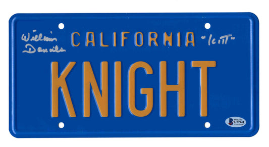 William Daniels Signed Autographed Knight Rider KITT Car License Plate With Beckett COA