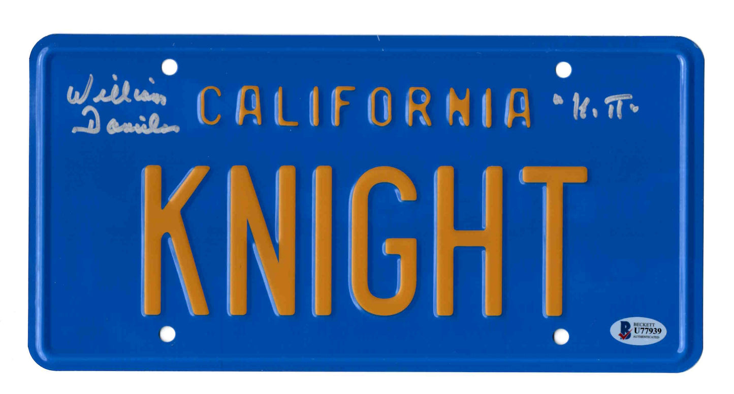 William Daniels Signed Autographed Knight Rider KITT Car License Plate With Beckett COA