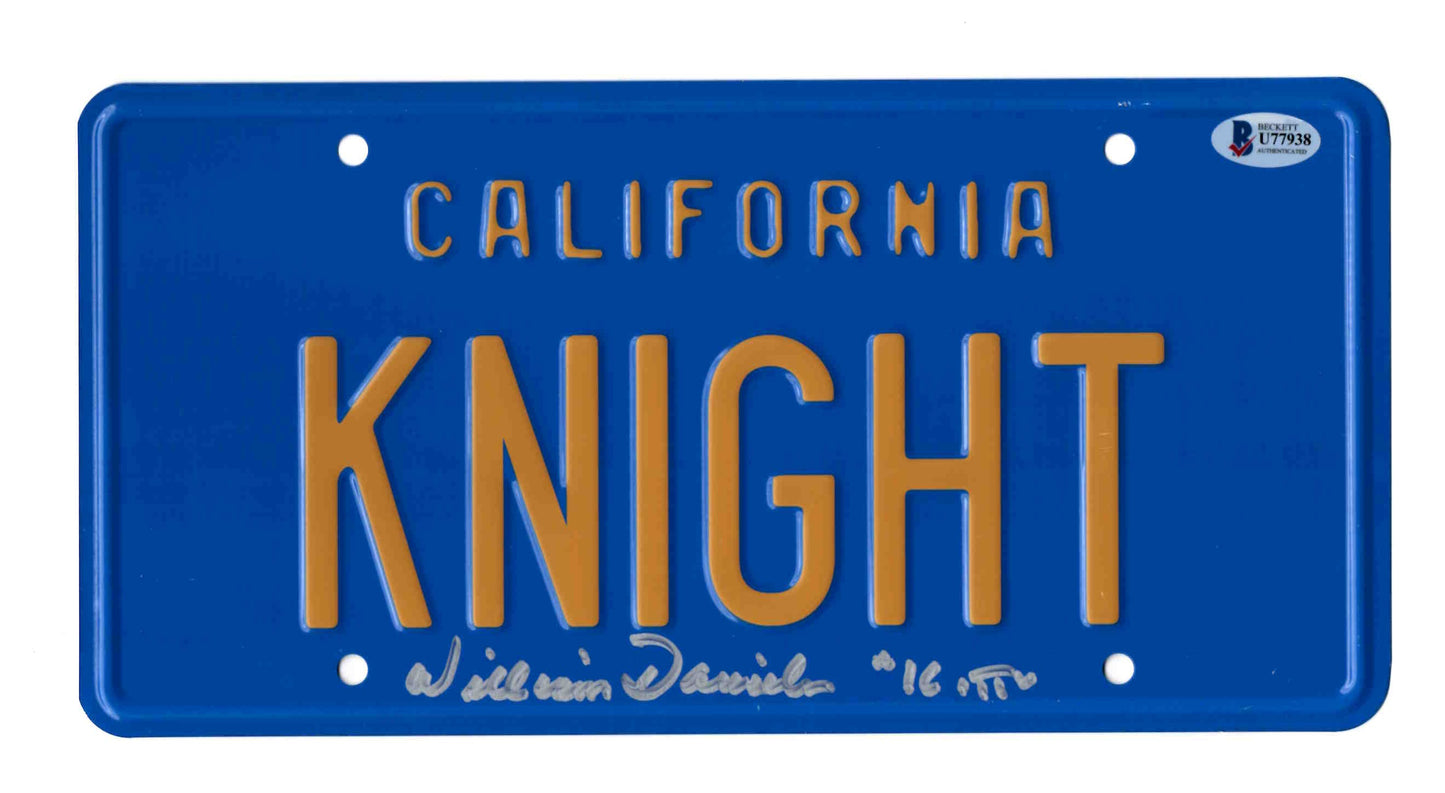 William Daniels Signed Autographed Knight Rider KITT Car License Plate With Beckett COA