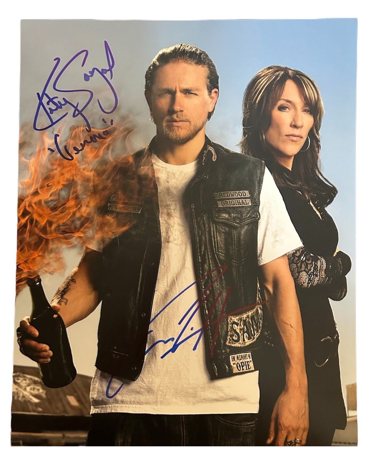 Charlie Hunnam & Katey Sagal Signed Autographed 11x14 Sons Of Anarchy Photo with Exact Photo Proof