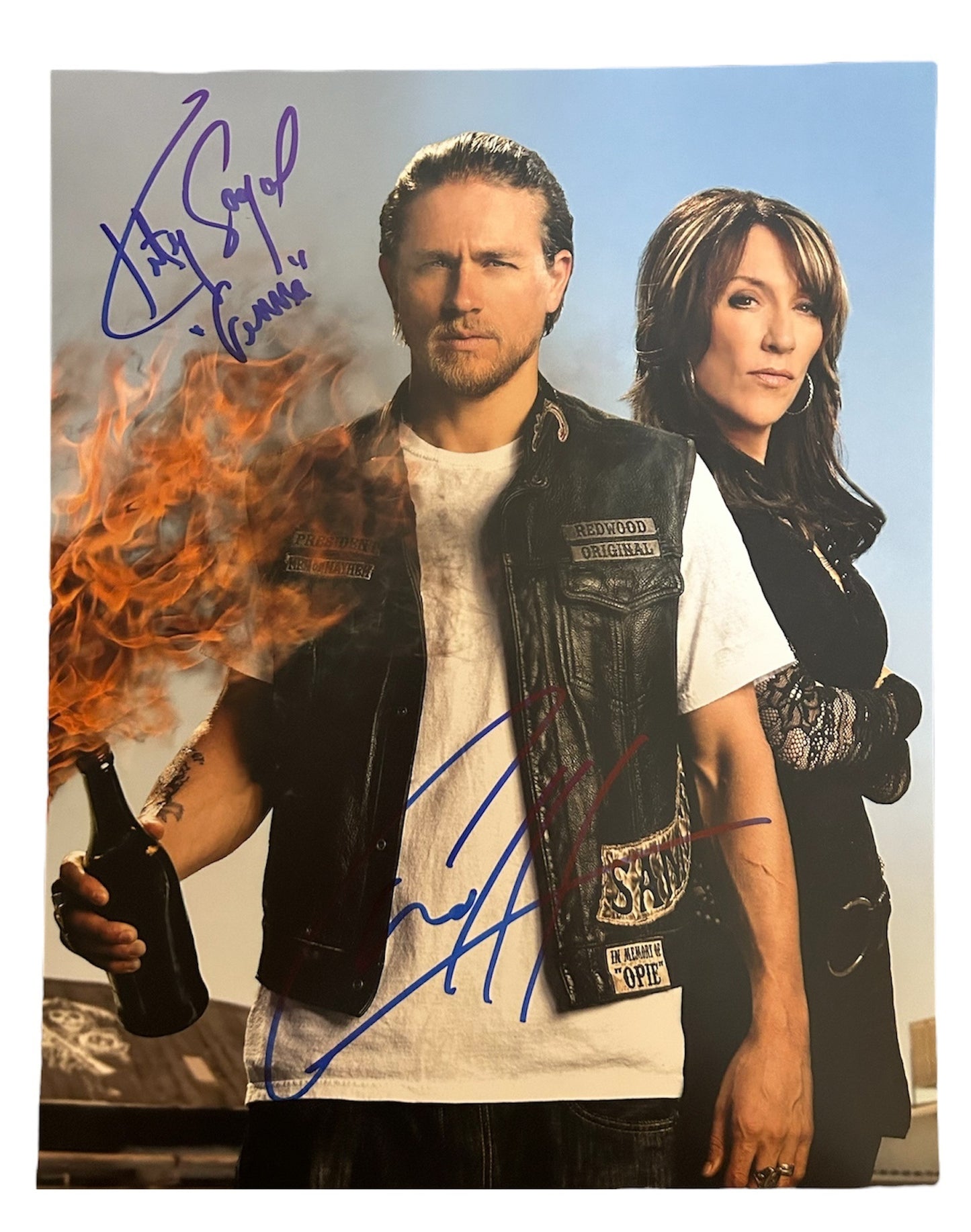 Charlie Hunnam &amp; Katey Sagal Signed Autographed 11x14 Sons Of Anarchy Photo with Exact Photo Proof