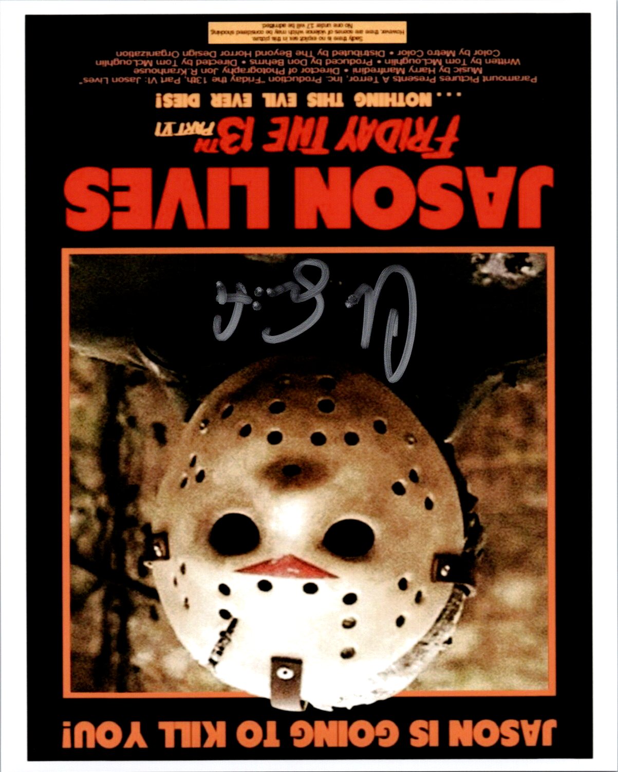 Christopher Swift Signed Autographed 8x10 Jason Lives part 6 Photo