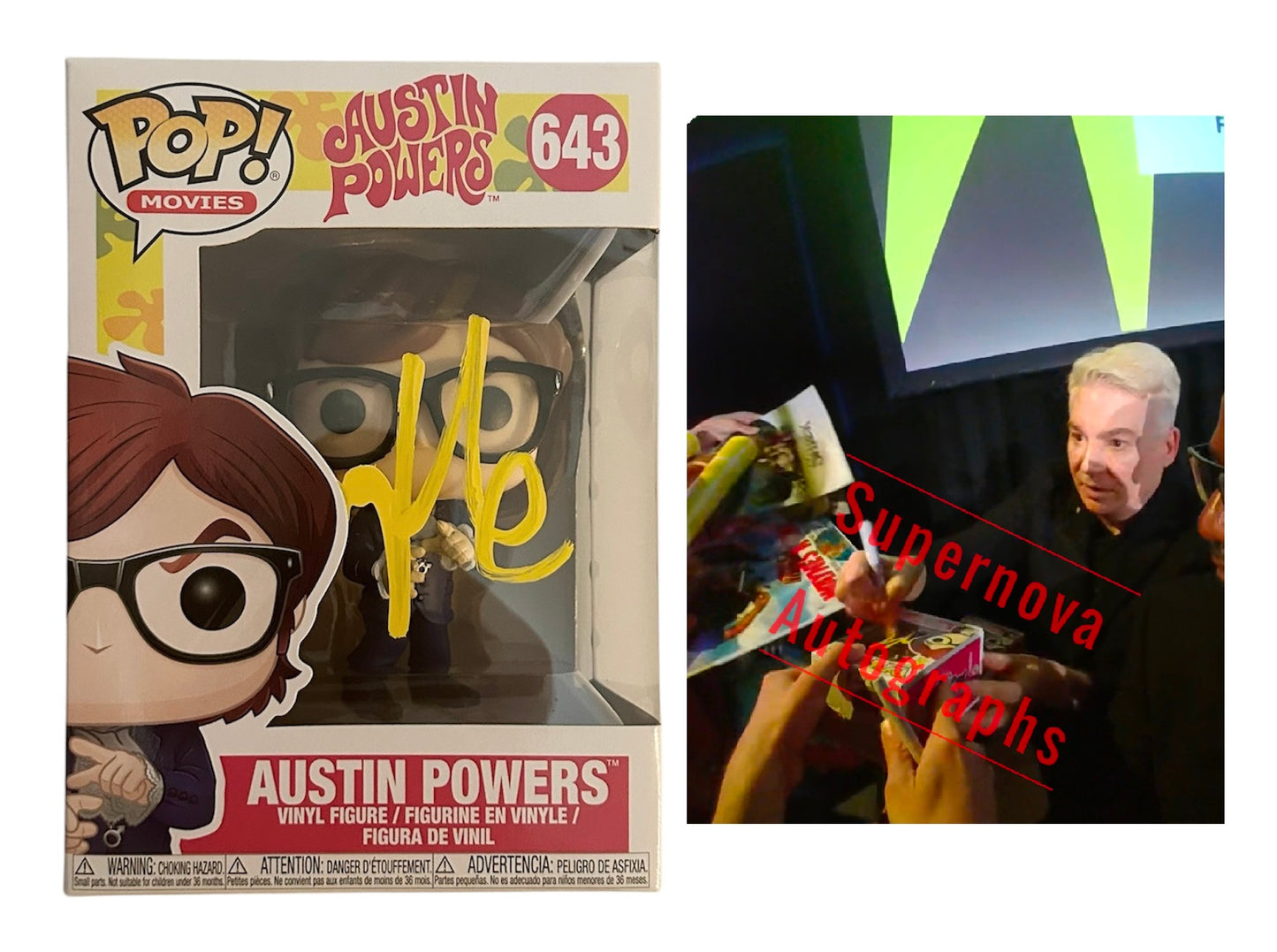 Mike Myers Signed Autographed Austin Powers Funko Pop 643 with Exact Photo Proof