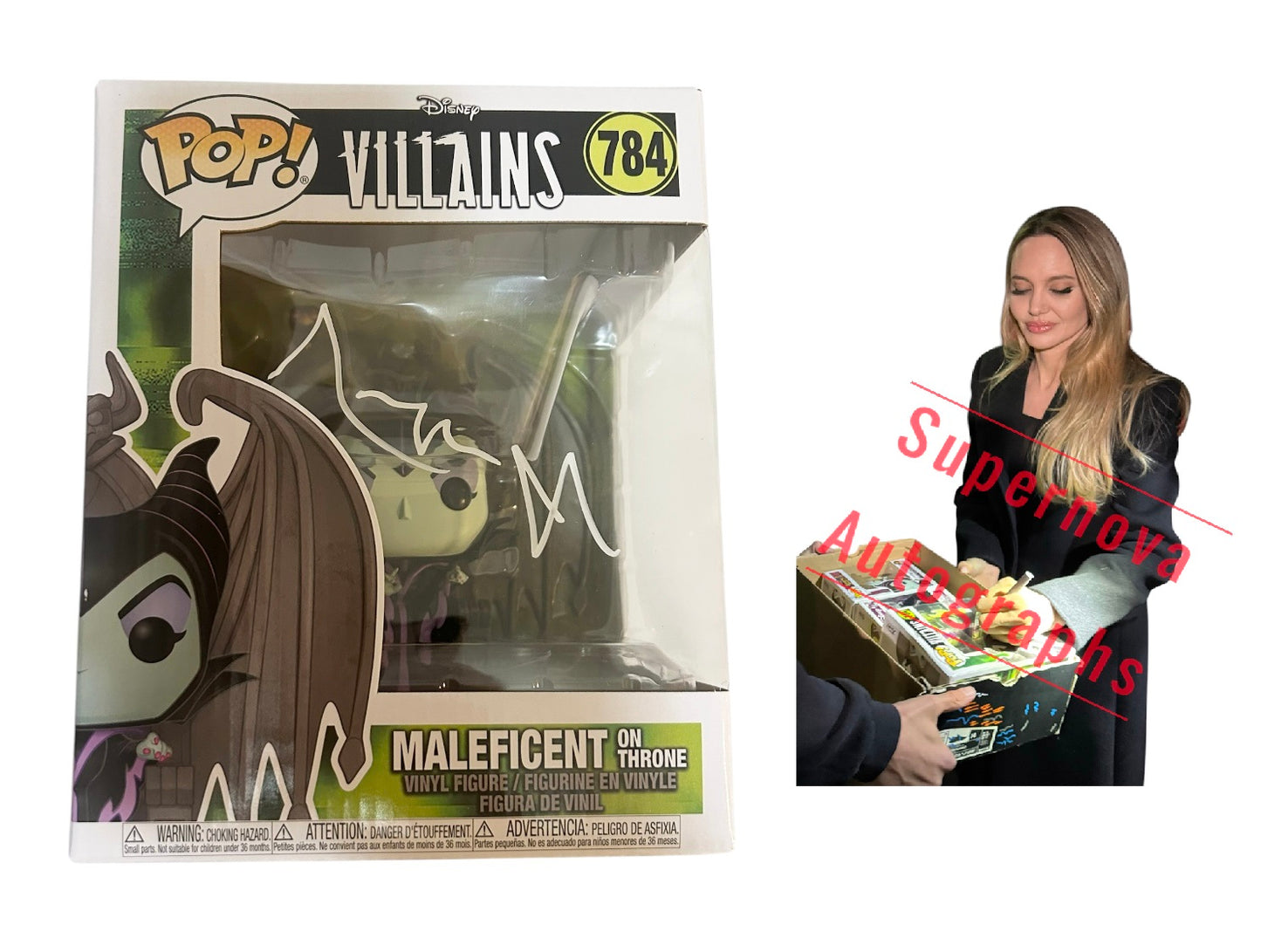 Angelina Jolie Signed Autographed Maleficent Funko Pop 784 with Exact Photo Proof