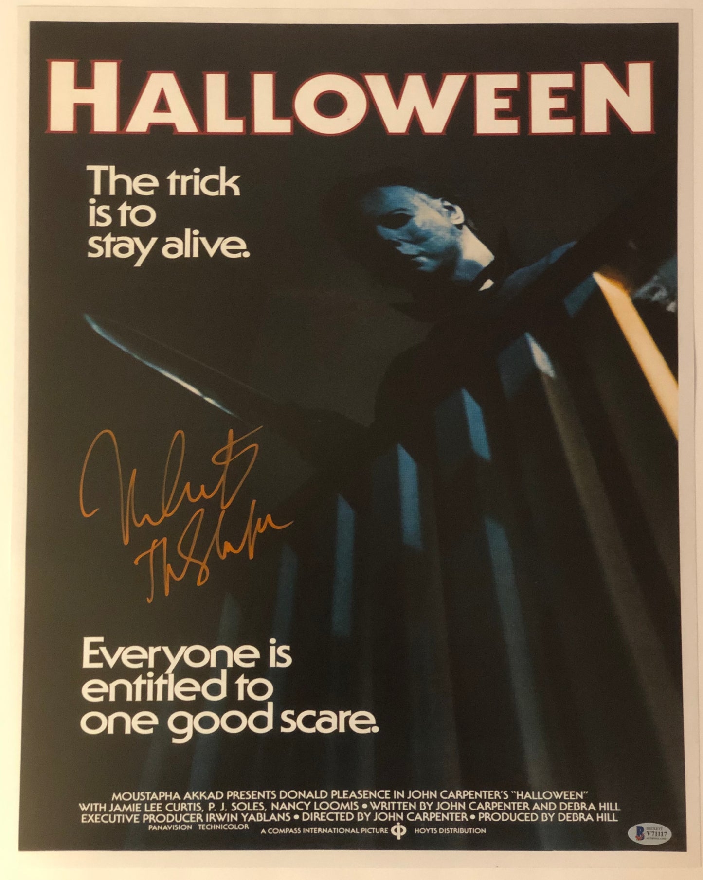 Nick Castle Signed Autographed 16x20 Halloween Michael Myers Photo With Beckett COA