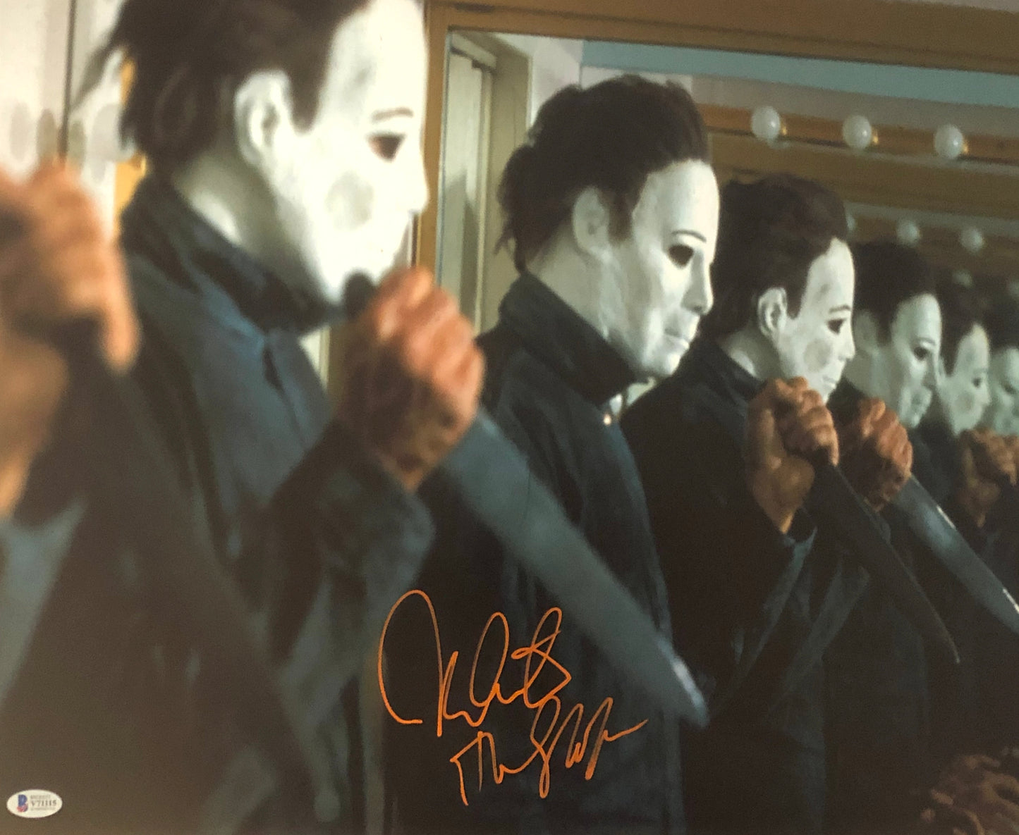 Nick Castle Signed Autographed 16x20 Halloween Michael Myers Photo With Beckett COA