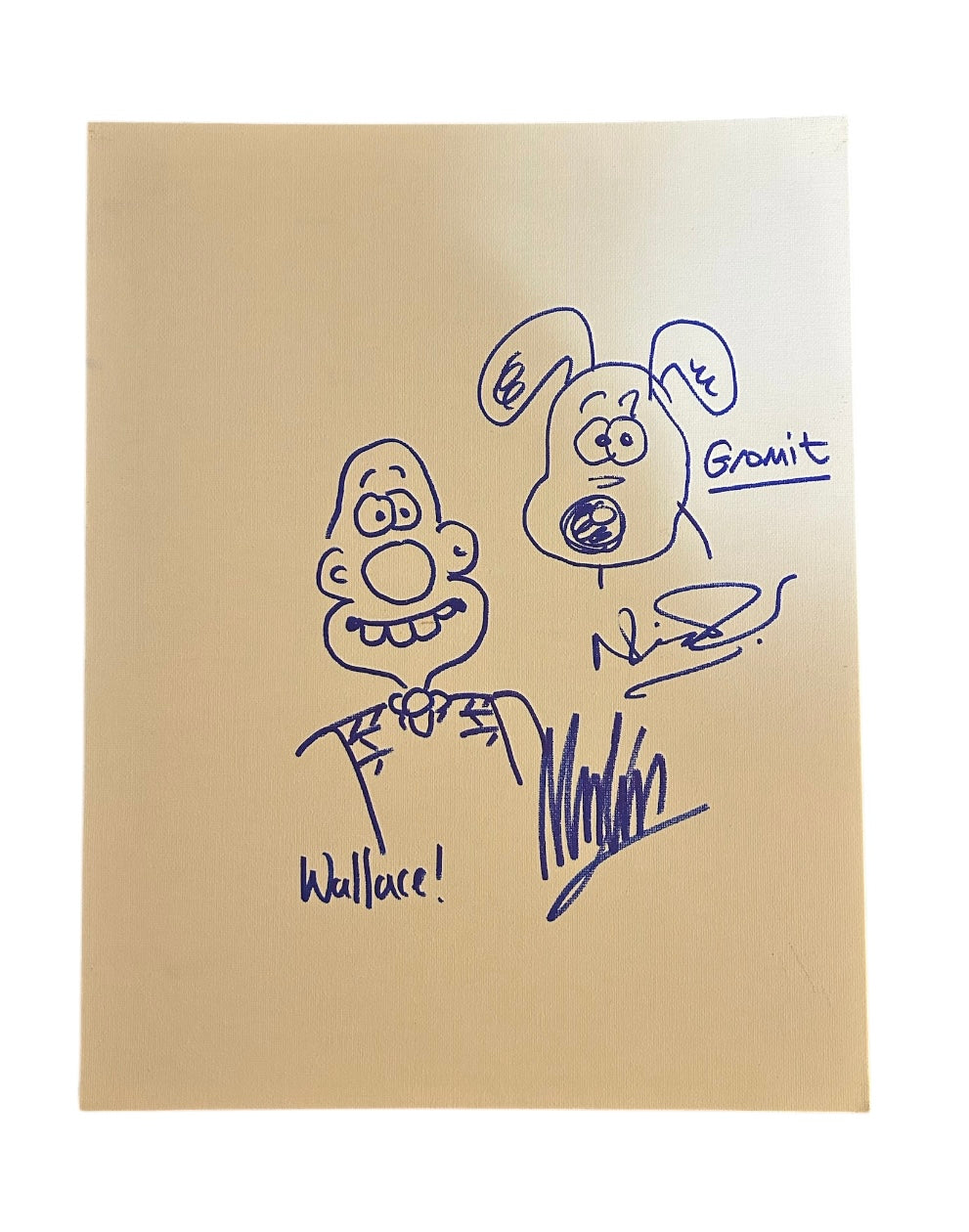 Wallace and Gromit Signed Autographed 11x14 Sketch with Exact Proof