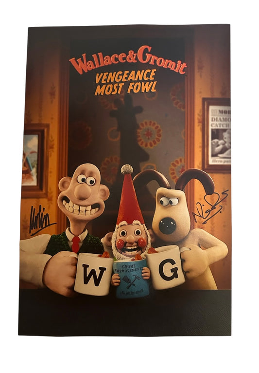 Wallace and Gromit Signed Autographed 12x18 Photo with Exact Proof