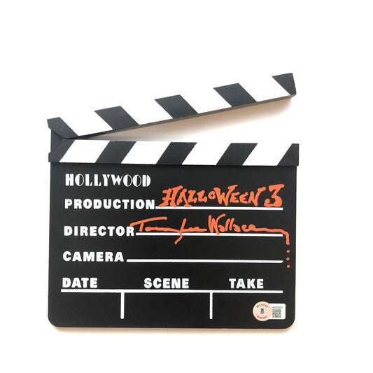 Tommy Lee  Wallace Signed Autographed Halloween 3 Directors Clap Board With Beckett COA