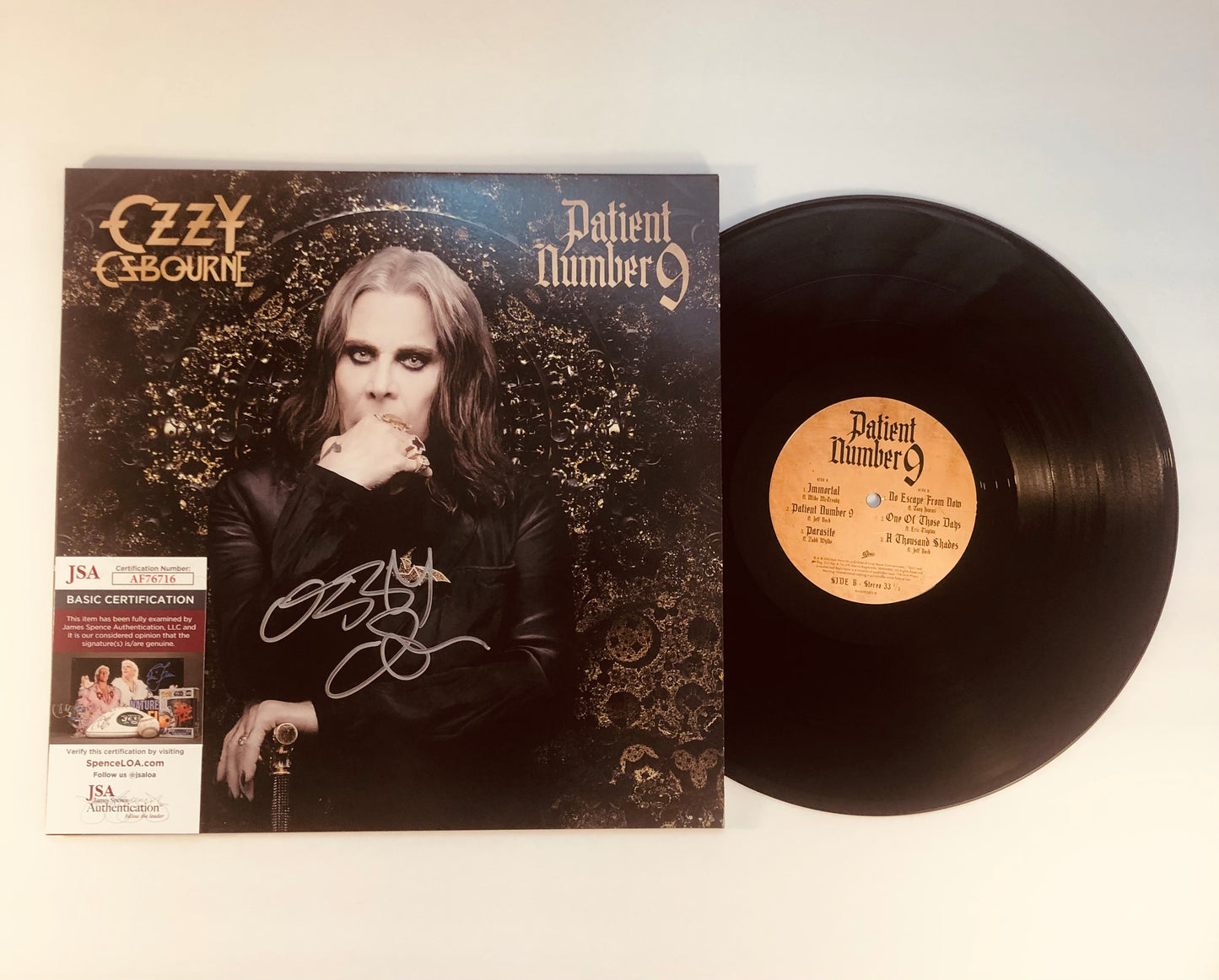 Ozzy Osbourne Signed Autographed Patient Number 9 Vinyl With JSA COA