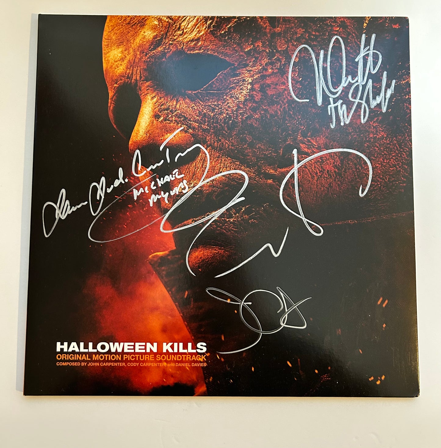 Jamie Lee Curtis, John Carpenter, Nick Castle, James Jude Courtney Signed Autographed Halloween Kills Vinyl with JSA COA