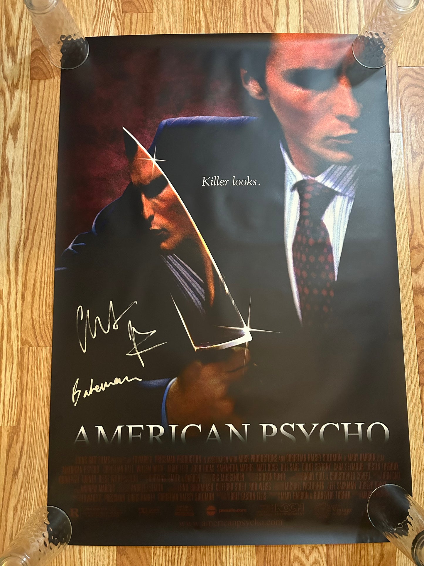 Christian Bale Signed Autographed Full Size American Psycho Poster with Exact Photo Proof