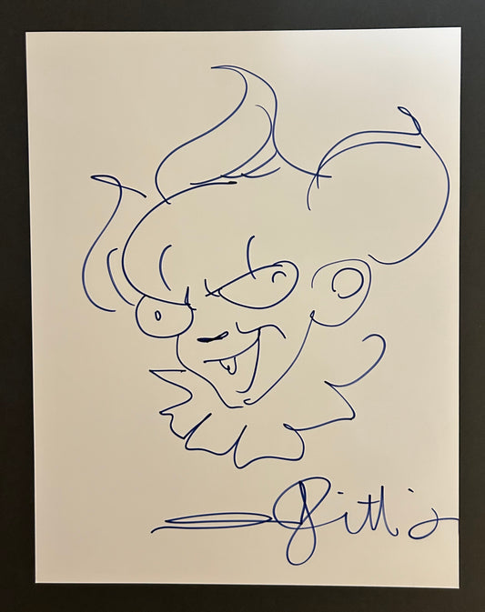 Andy Muschietti Signed Autographed Pennywise It Sketch 8.5x11 with Exact Photo Proof