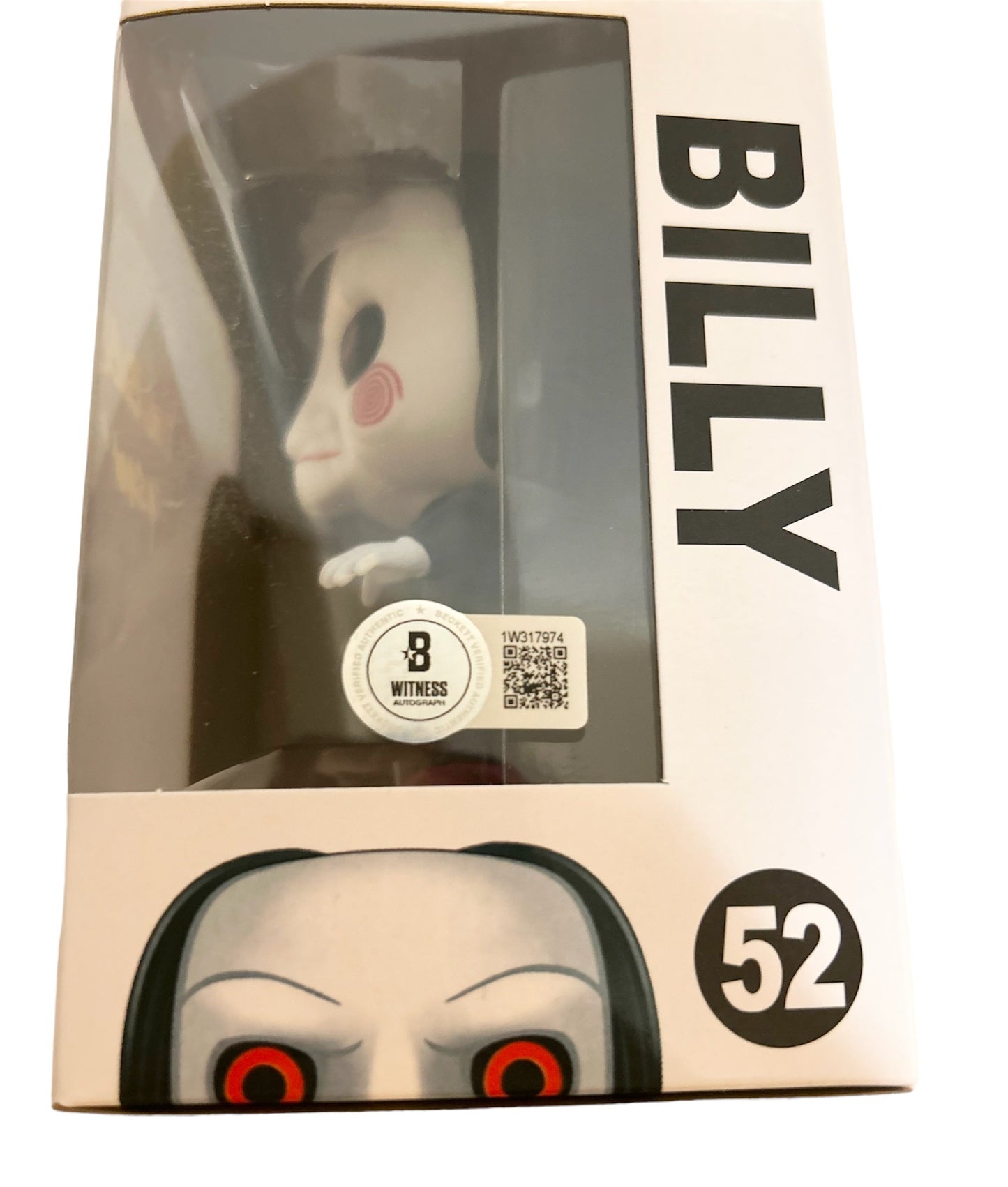 Tobin Bell Signed Autographed Billy Saw Funko Pop 52 With Beckett Witness