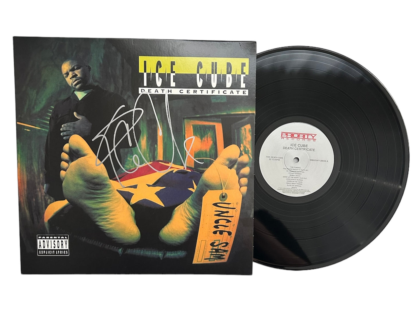 Ice Cube Signed Autographed Death Certificate Vinyl with Exact Photo Proof