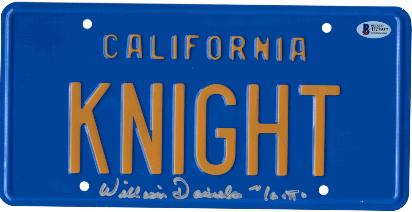 William Daniels Signed Autographed Knight Rider KITT Car License Plate With Beckett COA