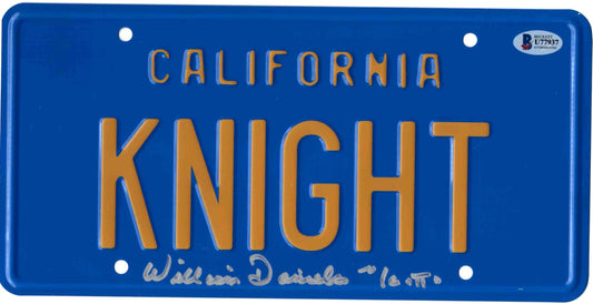 William Daniels Signed Autographed Knight Rider KITT Car License Plate With Beckett COA