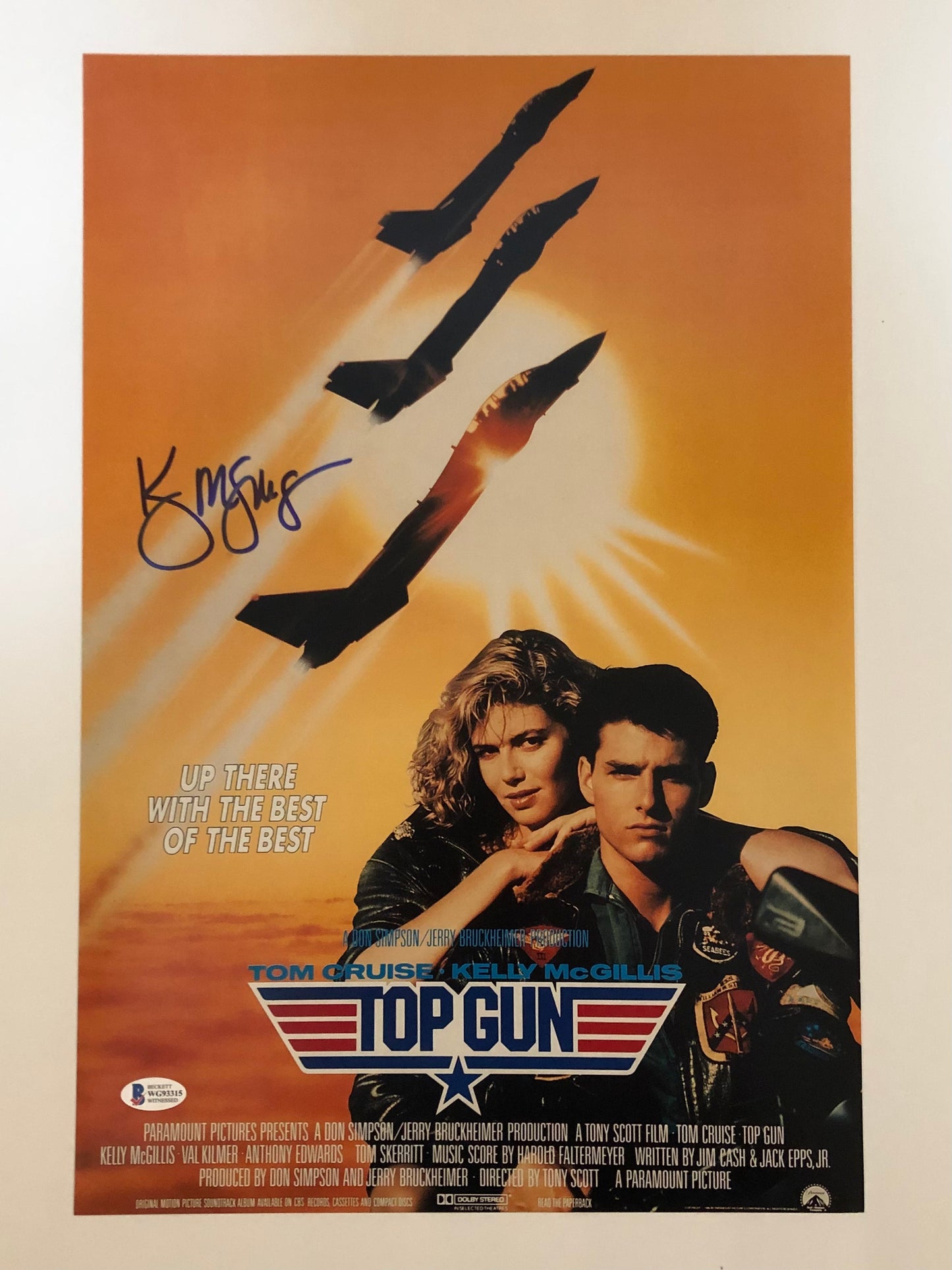 Kelly McGillis Signed Autographed 12x18 Top Gun Photo With Beckett Witness